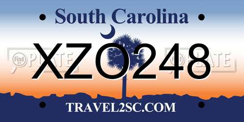 XZO248 South Carolina License Plate