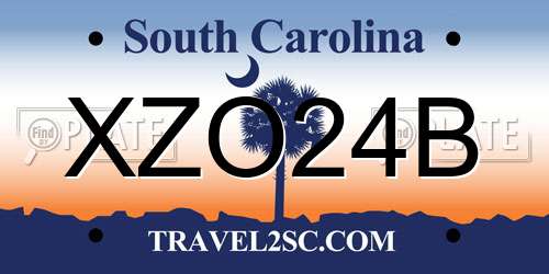 XZO24B South Carolina License Plate