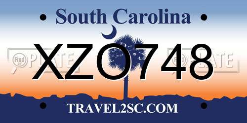 XZO748 South Carolina License Plate