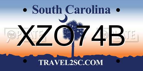 XZO74B South Carolina License Plate