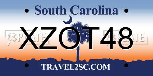 XZOT48 South Carolina License Plate