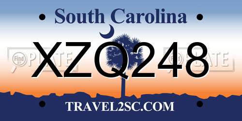 XZQ248 South Carolina License Plate