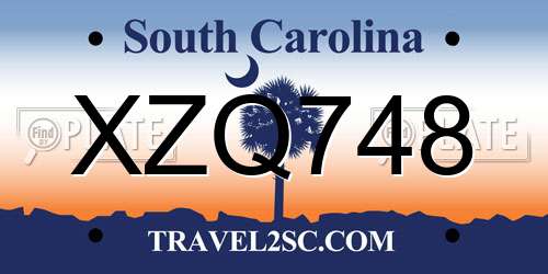XZQ748 South Carolina License Plate
