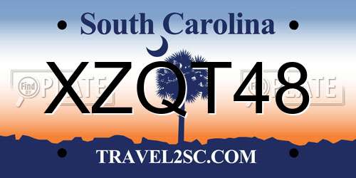 XZQT48 South Carolina License Plate
