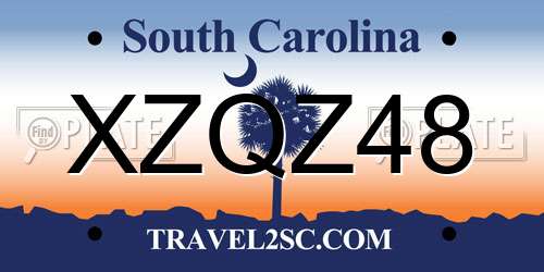 XZQZ48 South Carolina License Plate