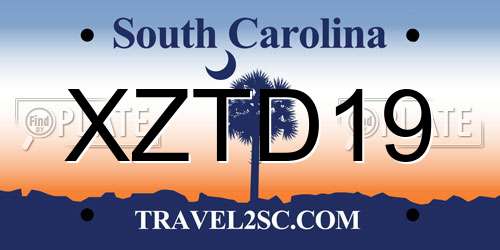 XZTD19 South Carolina License Plate