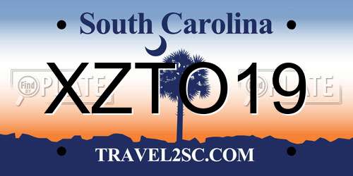 XZTO19 South Carolina License Plate