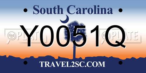 Y0051Q South Carolina License Plate