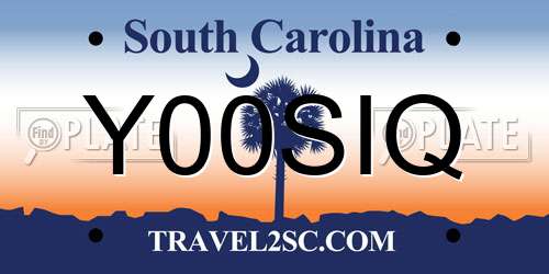 Y00SIQ South Carolina License Plate
