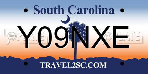 Y09NXE South Carolina License Plate