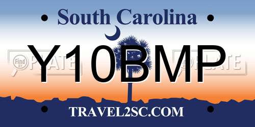 Y10BMP South Carolina License Plate