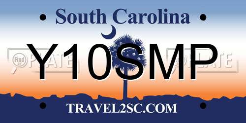 Y10SMP South Carolina License Plate