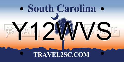 Y12WVS South Carolina License Plate