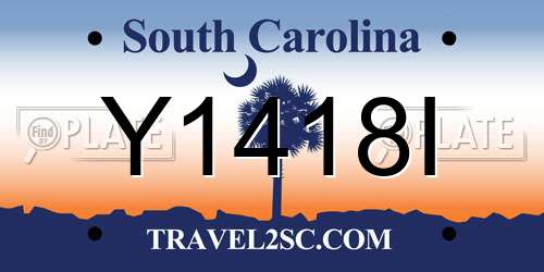 Y1418I South Carolina License Plate