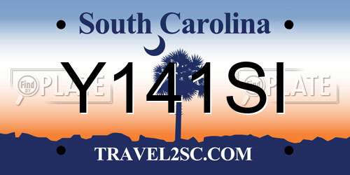 Y141SI South Carolina License Plate