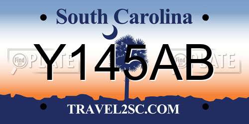 Y145AB South Carolina License Plate