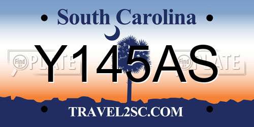 Y145AS South Carolina License Plate