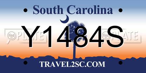 Y1484S South Carolina License Plate