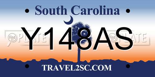 Y148AS South Carolina License Plate