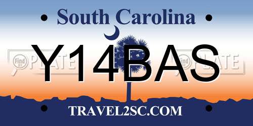 Y14BAS South Carolina License Plate