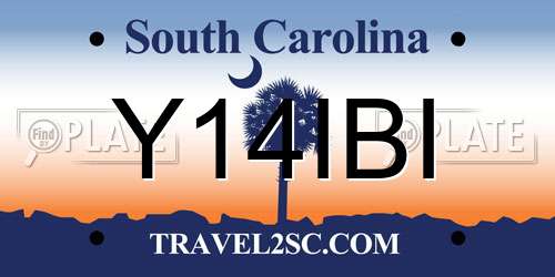 Y14IBI South Carolina License Plate