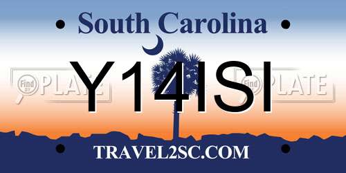 Y14ISI South Carolina License Plate