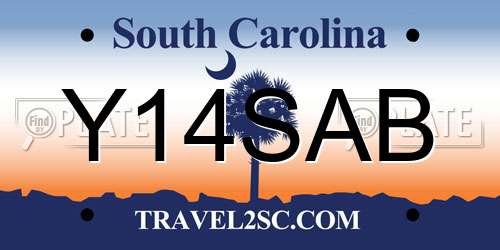 Y14SAB South Carolina License Plate