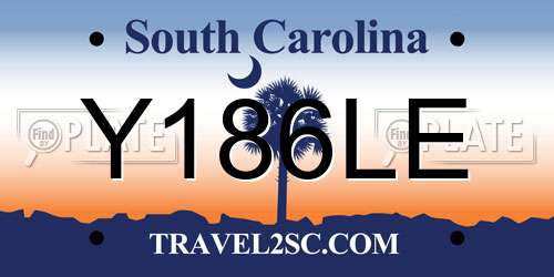Y186LE South Carolina License Plate