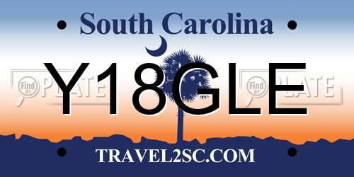 Y18GLE South Carolina License Plate
