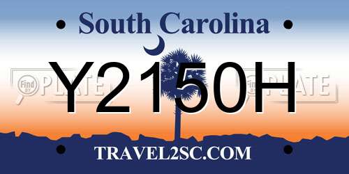 Y2150H South Carolina License Plate