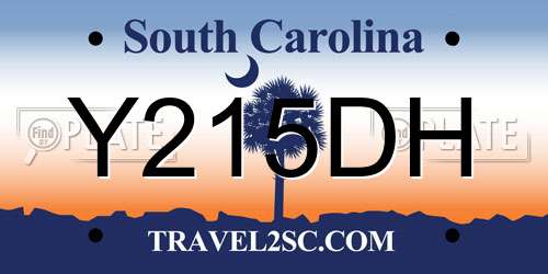 Y215DH South Carolina License Plate