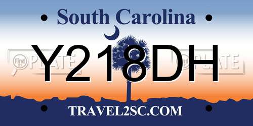 Y218DH South Carolina License Plate