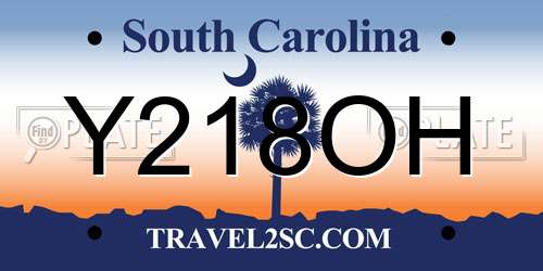 Y218OH South Carolina License Plate