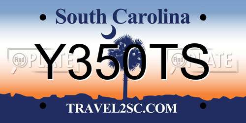 Y350TS South Carolina License Plate