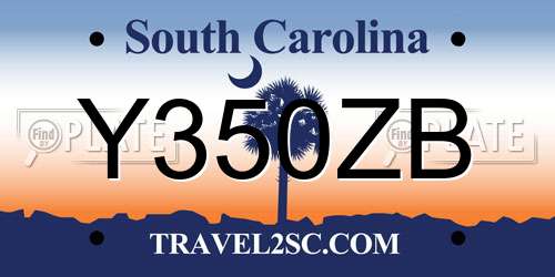 Y350ZB South Carolina License Plate
