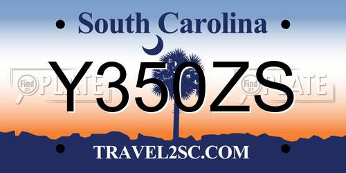 Y350ZS South Carolina License Plate