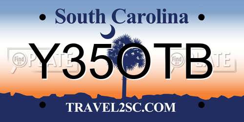 Y35OTB South Carolina License Plate