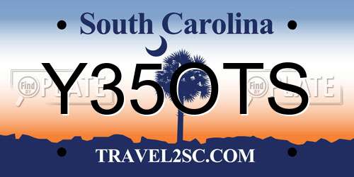 Y35OTS South Carolina License Plate