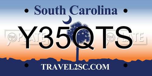 Y35QTS South Carolina License Plate