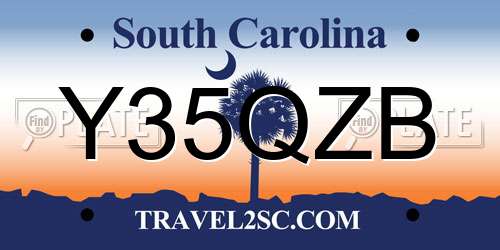 Y35QZB South Carolina License Plate