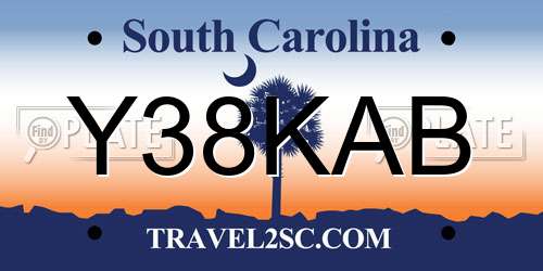 Y38KAB South Carolina License Plate