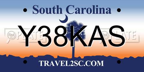 Y38KAS South Carolina License Plate