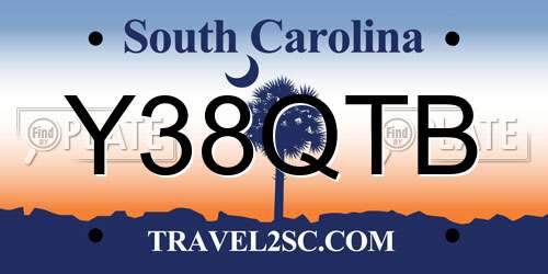 Y38QTB South Carolina License Plate