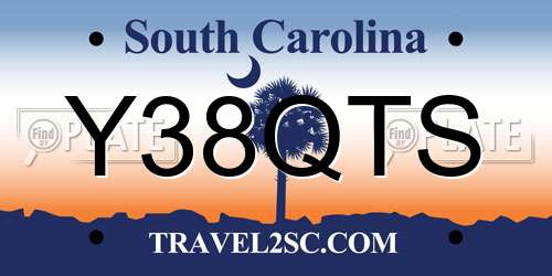 Y38QTS South Carolina License Plate