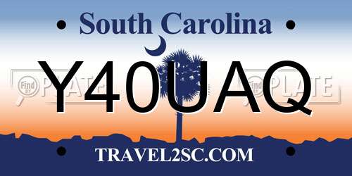 Y40UAQ South Carolina License Plate