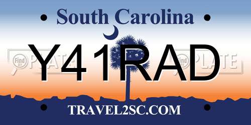 Y41RAD South Carolina License Plate