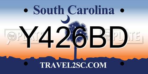 Y426BD South Carolina License Plate