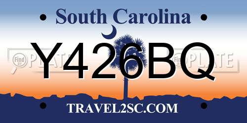 Y426BQ South Carolina License Plate