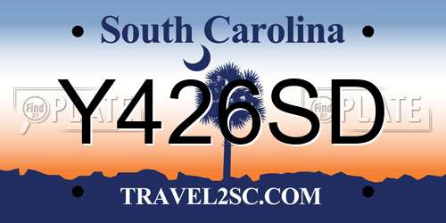 Y426SD South Carolina License Plate