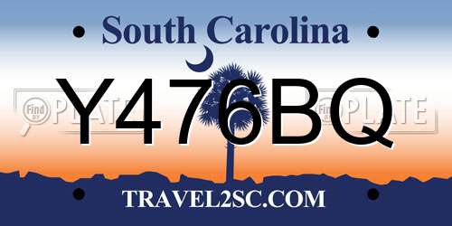 Y476BQ South Carolina License Plate